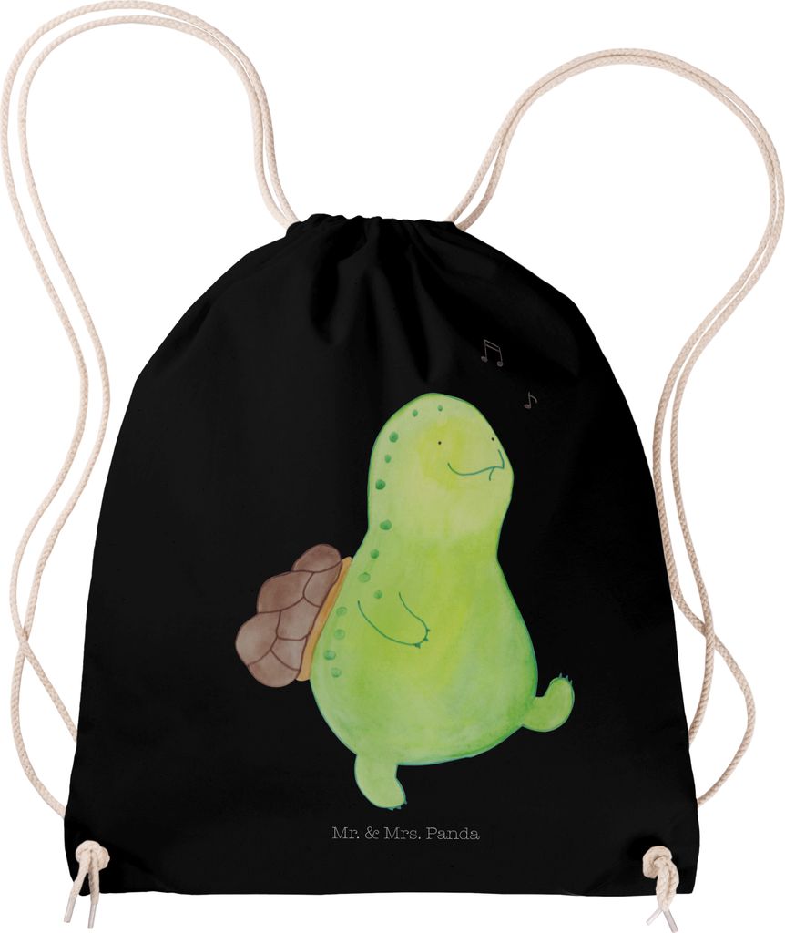 Mr. & Mrs. Panda Jutebeutel Schildkröte Pfeifen - Schwarz - Geschenk, leichter rucksack, wander, Schildkröten, Neuanfang, Stoffbeutel, Turnbeutel...