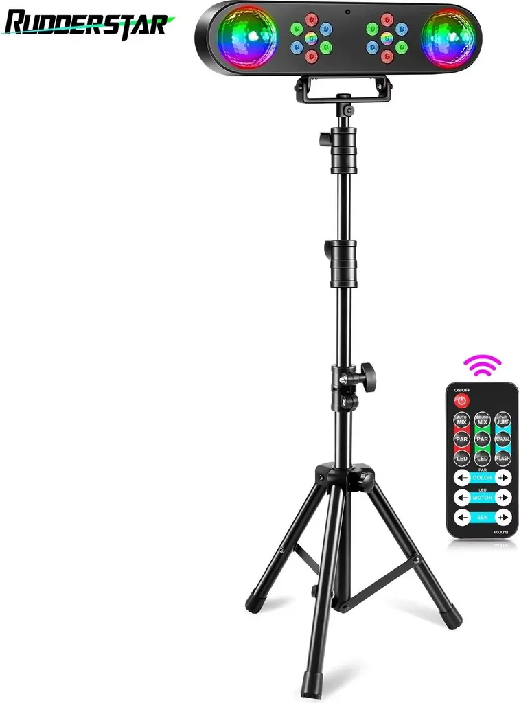 Projecteur LED RGB à effets dynamiques télécommandé pour animation noir