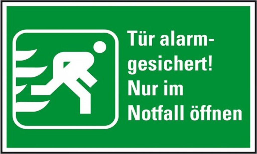 Dreifke Aufkleber I Rettungszeichen Tür alarmgesichert!..., praxisbewährt, F...