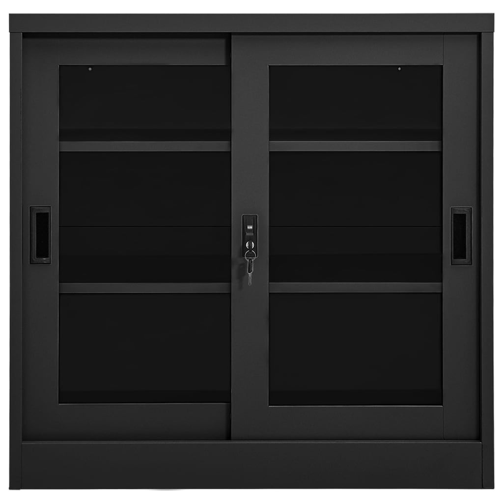vidaXL Schrank mit Schiebetür Anthrazit 90x40x90 cm Stahl Produktbild 
