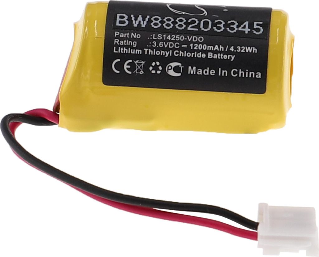 vhbw Batterie Ersatz für Siemens A2C59511954, LS14250-VDO, A2C59511954X für Fahrtenschreiber (1200 mAh, 3,6 V, Li-SOCl2)