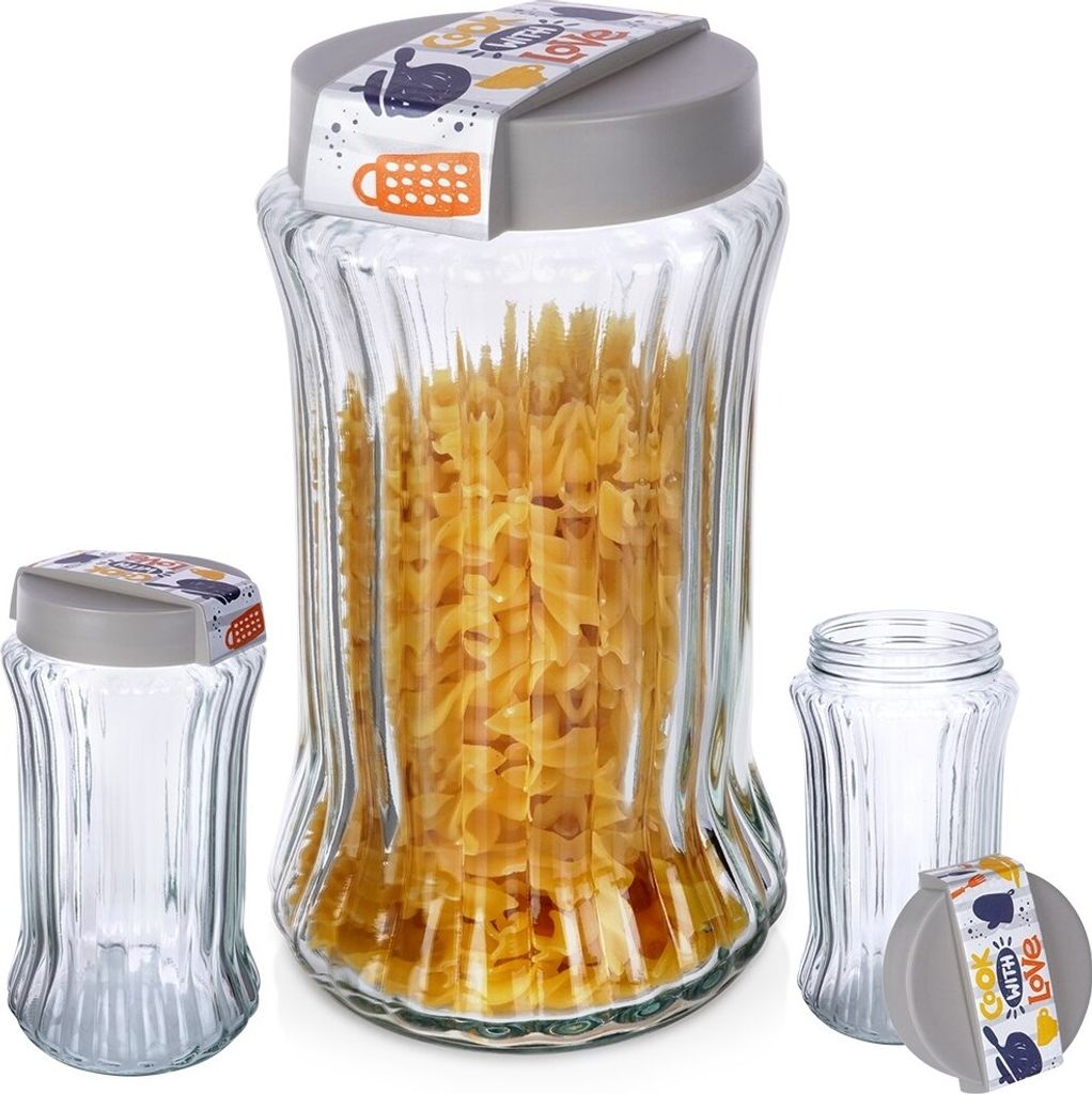 Küchenbehälter Glasbehälter Vorratsdose Aufbewahrungsbehälter aus Glas für lose Produkte 1,6 L