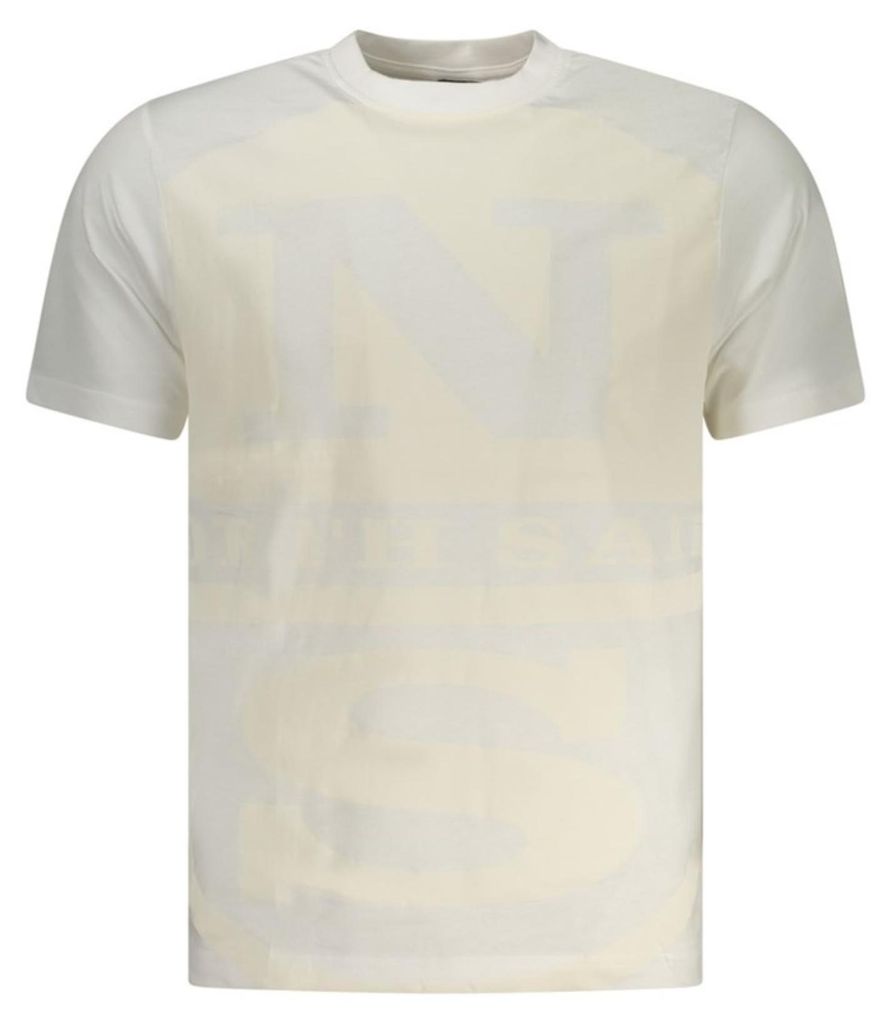 Stylisches Herren T-Shirt: Kurzer Ärmel, Rundhals, Weiß & bedruckt