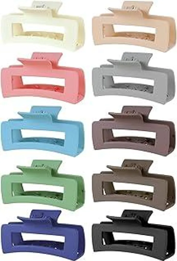Set 10 Fermagli Capelli Kavya - Pinze Grandi Opache Stile Minimal
