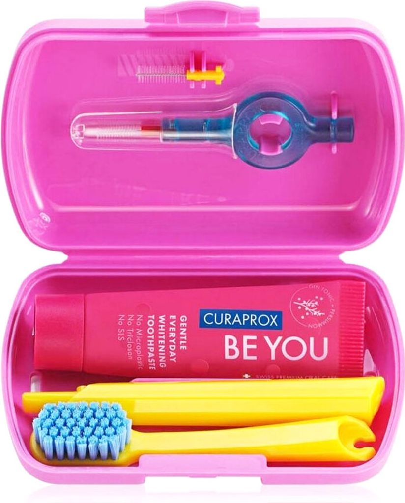 Curaprox Reiseset Zahnpasta und Zahnbürste Pink x1