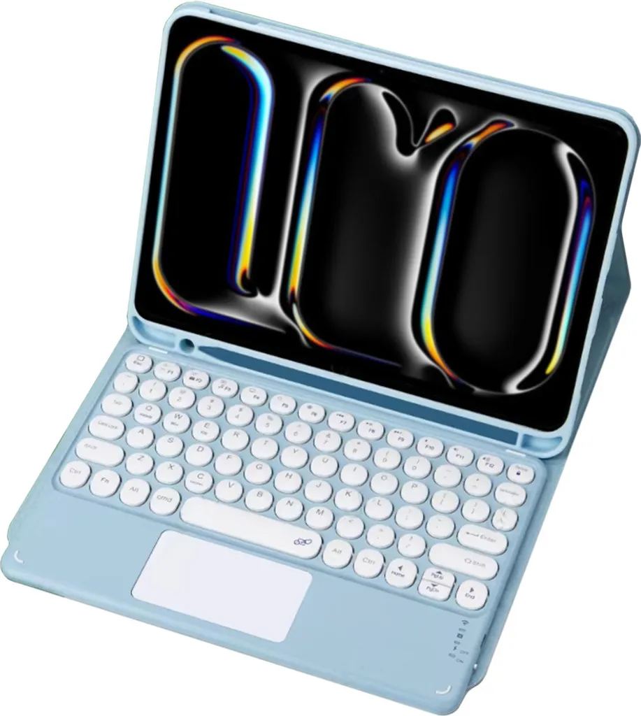 Étui Clavier Bluetooth iPad Pro 11 Gen 5 avec Touchpad Précis - Bleu