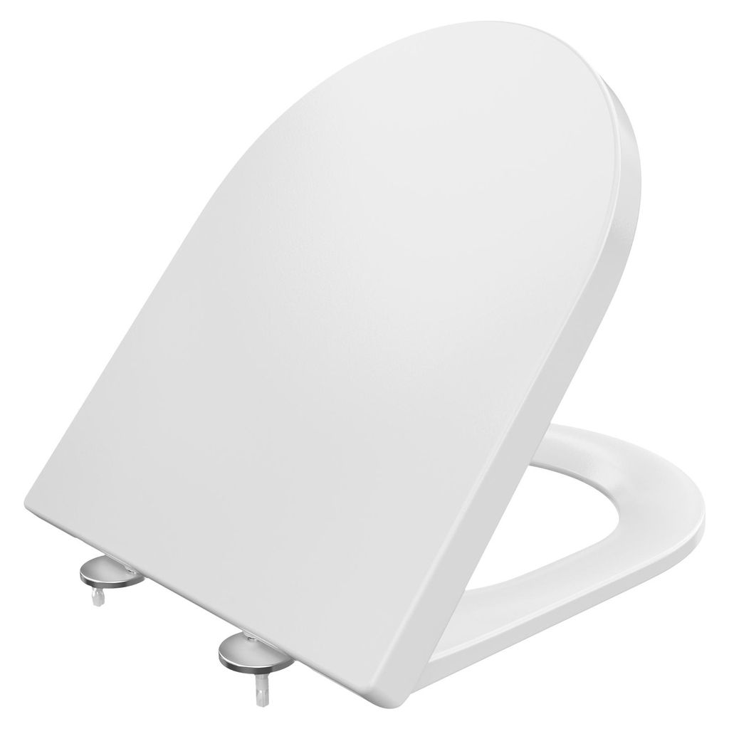 Anycee Max WC-Sitz Weiß - Form D | WC-Sitz mit Absenkautomatik | Belastbarkeit bis zu 150 kg | Schnelle Montage und Demontage