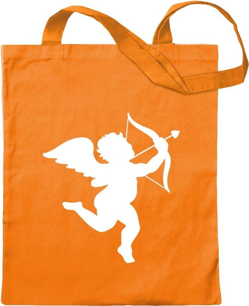 Kiwistar - Baumwolltasche - mandarin - Engel Profil - Liebesengel - Amor - Tragetasche Stoffbeutel Umhängetasche Langer Henkel