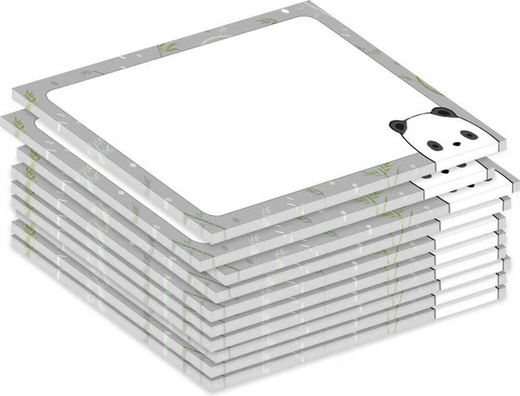 PRICARO Notizblock "Pandabär", magnetisch, A7, 10 Stück Produktbild 