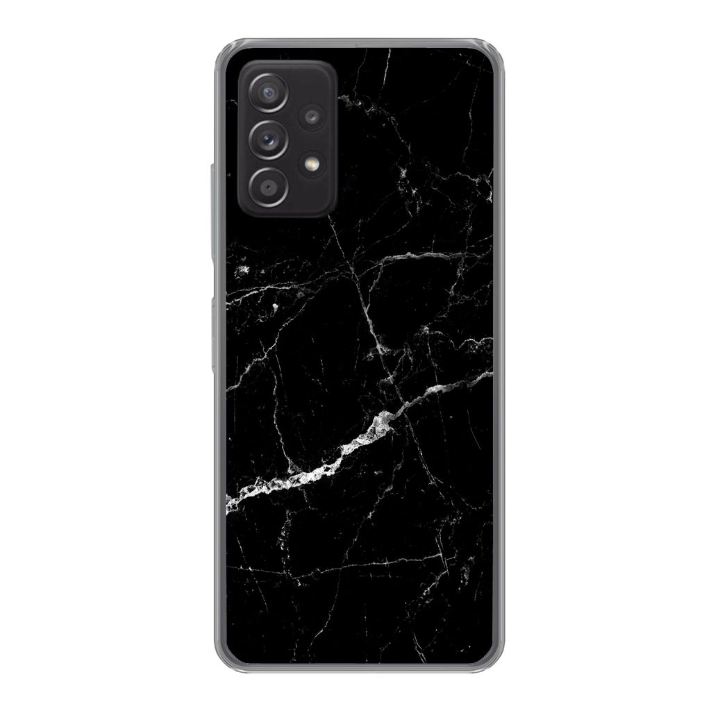 MuchoWow Handyhülle Schutzhülle Hülle für Samsung galaxy a73 Marmor - Schwarz - Marmoroptik - Weiß - Luxus - Stein Silikon Softcase Handy H...