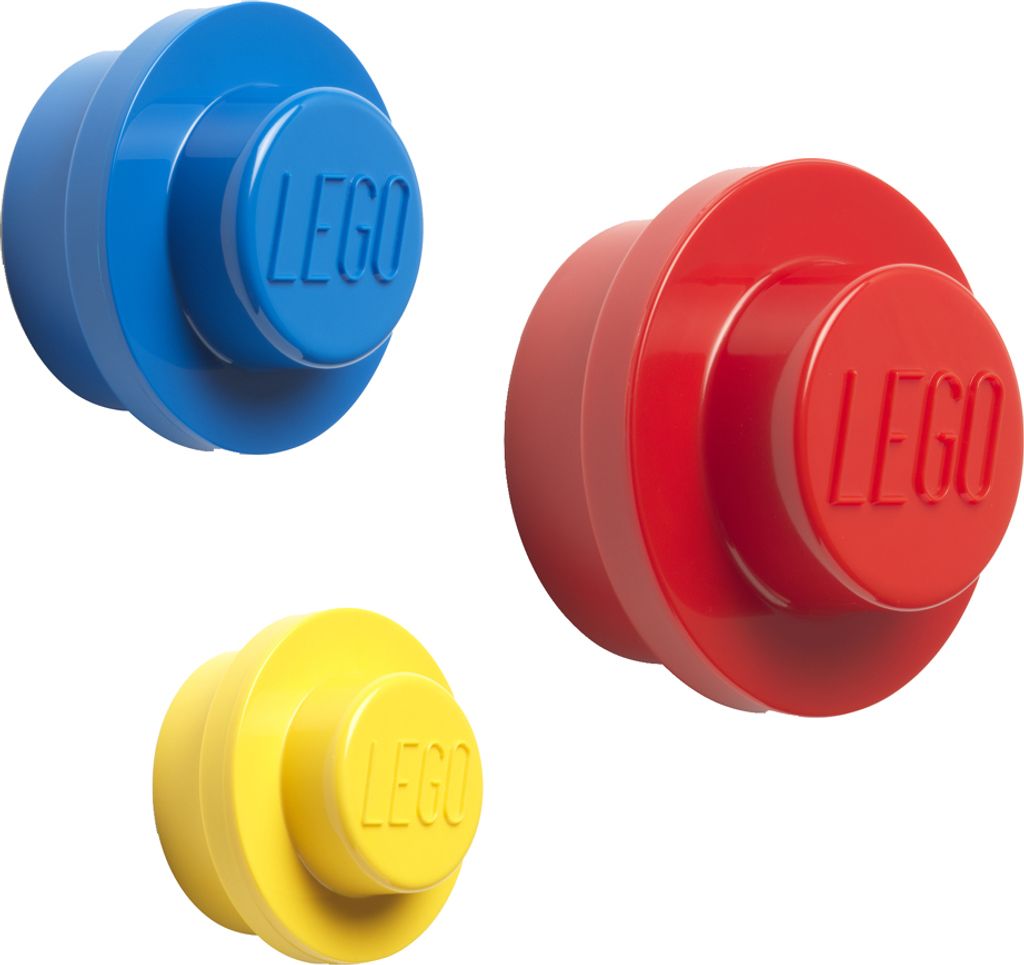 LEGO Garderobenhaken-Set WALL HANGER SET gelb/blau/rot