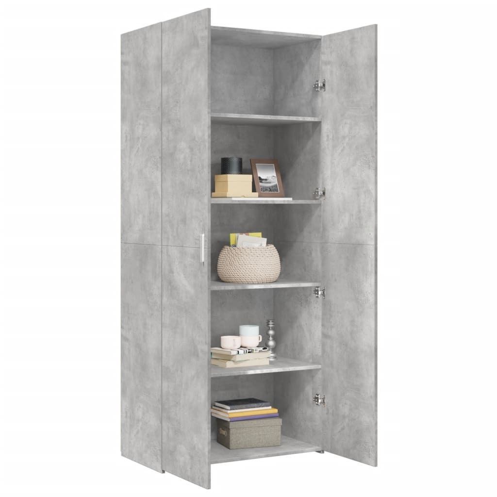 Möbel Highboard Modernes Design - Mehrzweckschrank Anrichte - Kommde für Flur - Betongrau 80x42,5x185 cm Holzwerkstoff Top2558988