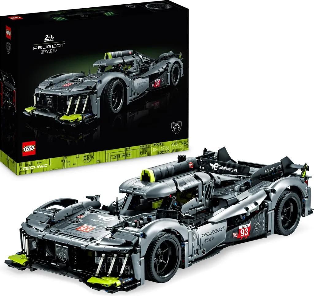 LEGO 42156 Technic PEUGEOT 9X8 24H Le Mans Hybrid Hypercar, legendärer Rennwagen, Modellauto-Bausatz für Erwachsene, Maßstab 1:10, Motorsport-Au...