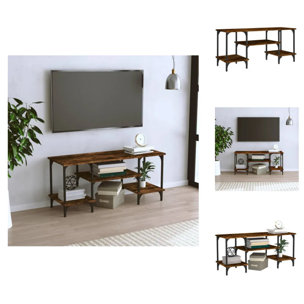 Mobile Porta TV 102cm Rovere Fumé vidaXL | Stile Industrial e Moderno