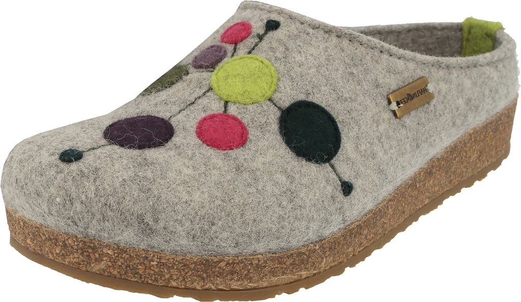 Haflinger Damen Pantoffel Filzclog Hausschuh Grizzly Faible 731086, Größe:41 EU, Farbe:Mehrfarbig