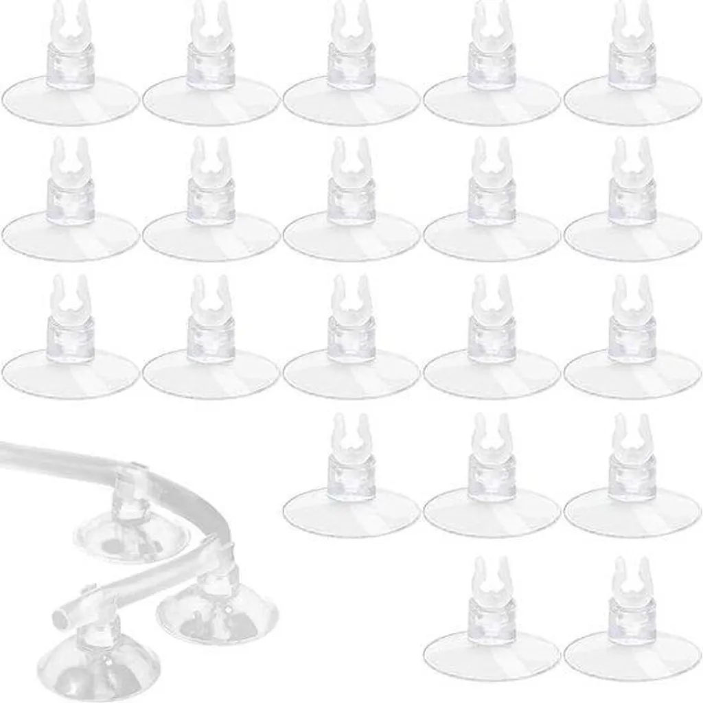 Support tuyau aquarium pour pompe à air - Ventouses fixation vitre 6mm