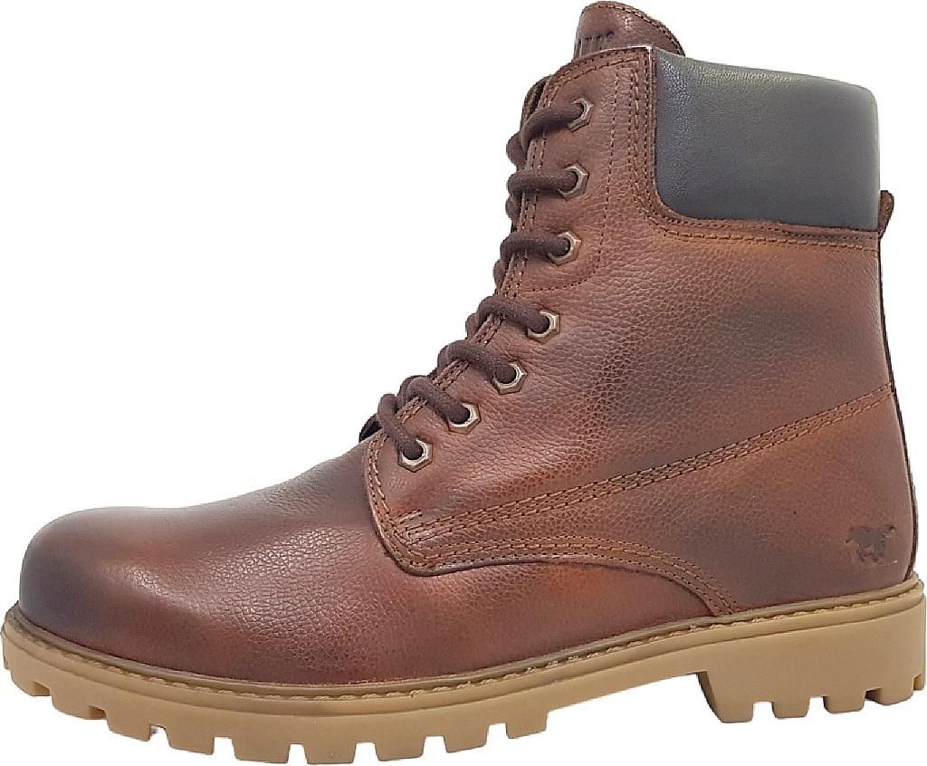 Mustang 002 Herren Schnür Boot Herrenschuhe Stiefel Schnürer Braun Freizeit, Schuhgröße:41 EU