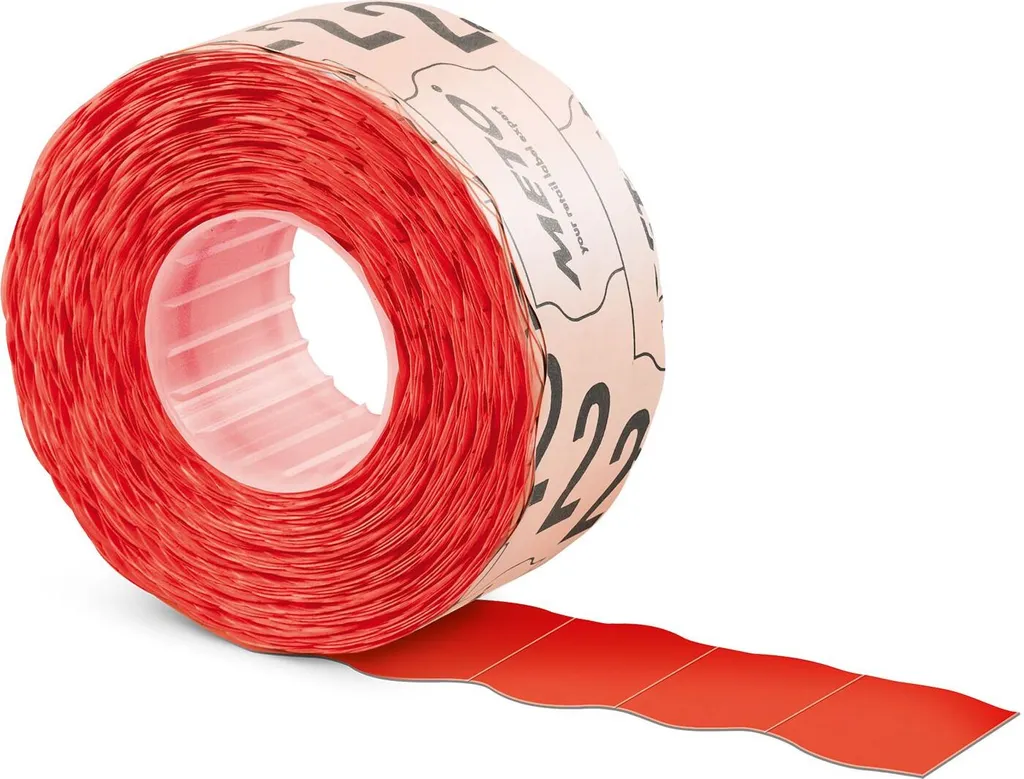 Étiquettes de Marquage Prix pour Commerce et Inventaire 22x12 mm Rouge