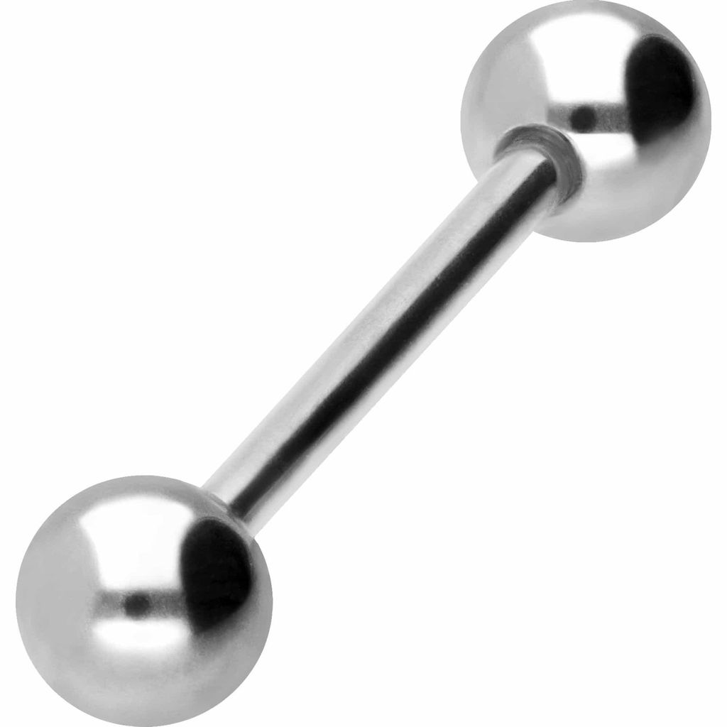 Zungenpiercing, Intim-Piercing Chirurgenstahl Barbell Silber Stablänge: 12mm + Stabstärke: 1,2mm + Kugelgröße: 4mm