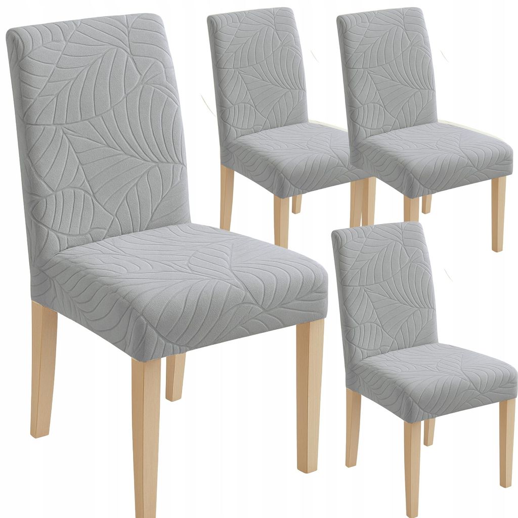 Stuhlhussen 4 Stück - Hellgrau Jacquard - Universeller Produktbild 