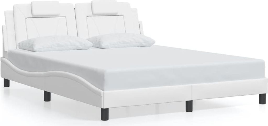 Maison Exclusive - Bettgestell "Viana" mit LED ohne Matratze Weiß 160x200 cm