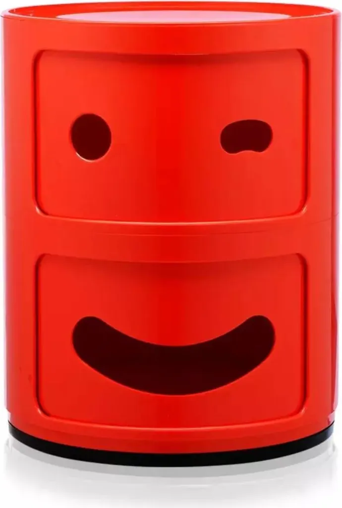 Armoire bicolore à clapets Kartell Componibili Smile rouge flashy