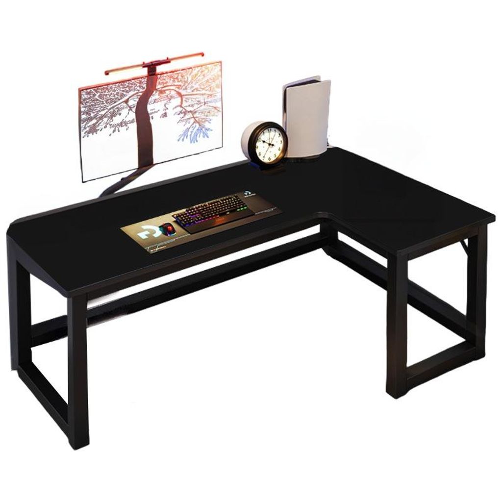 ECKE GAMING COMPUTER SCHREIBTISCH GROSS MODERN SCHWARZ LOFT 140 CM robust