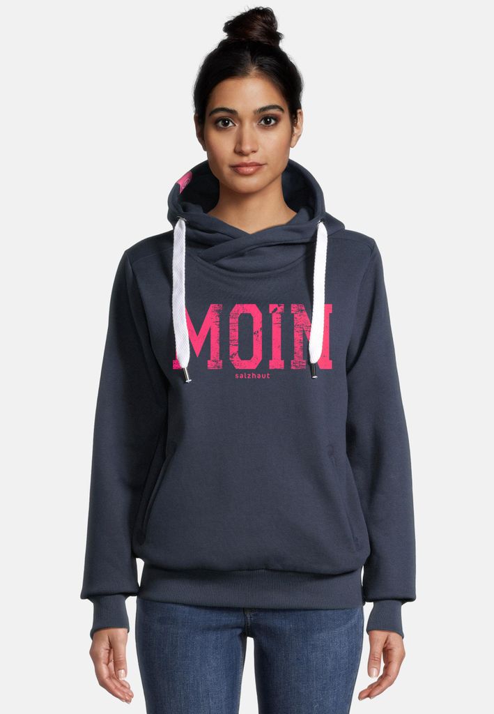 salzhaut Damen Hoodie SÜNN - MOIN XS Kuscheliger Kapuzenpullover für Frauen – Maritimer Pullover mit Print & dicken Kordeln – Designed in Ham...