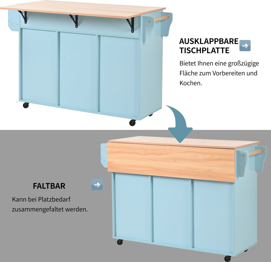 Flieks Servierwagen Kücheninsel Küchenschrank mit 3 Produktbild 7