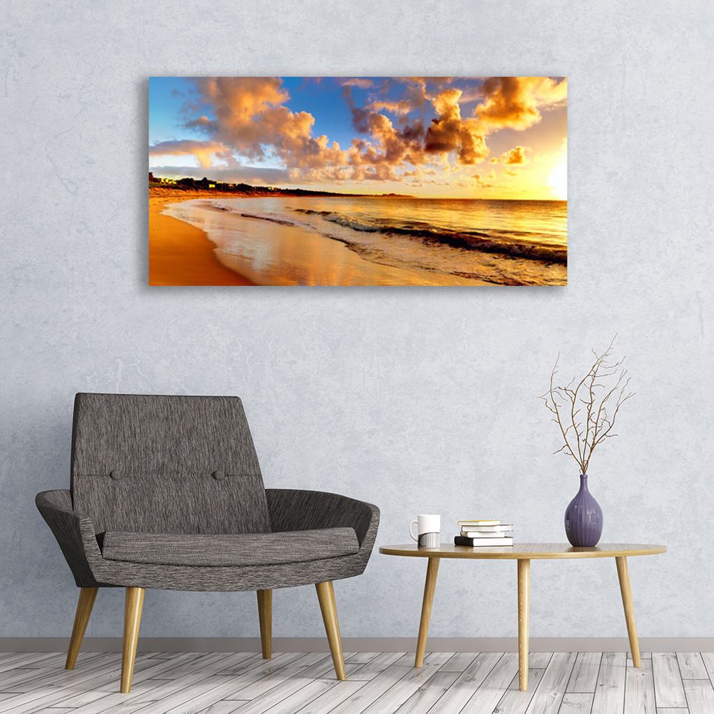 Glasbilder 120x60 Wandbild Druck auf Glas Meer Strand Landschaft