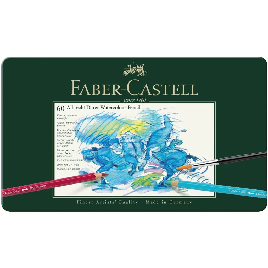 Crayons aquarelle Faber-Castell Albrecht Dürer - Boîte métal 60 couleurs
