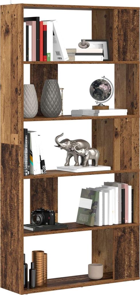 Möbel Bücherregale - Braun - CLORIS Bücherregal Altholz 80x24x159 cm Holzwerkstoff,22.26 Kg - 131615
