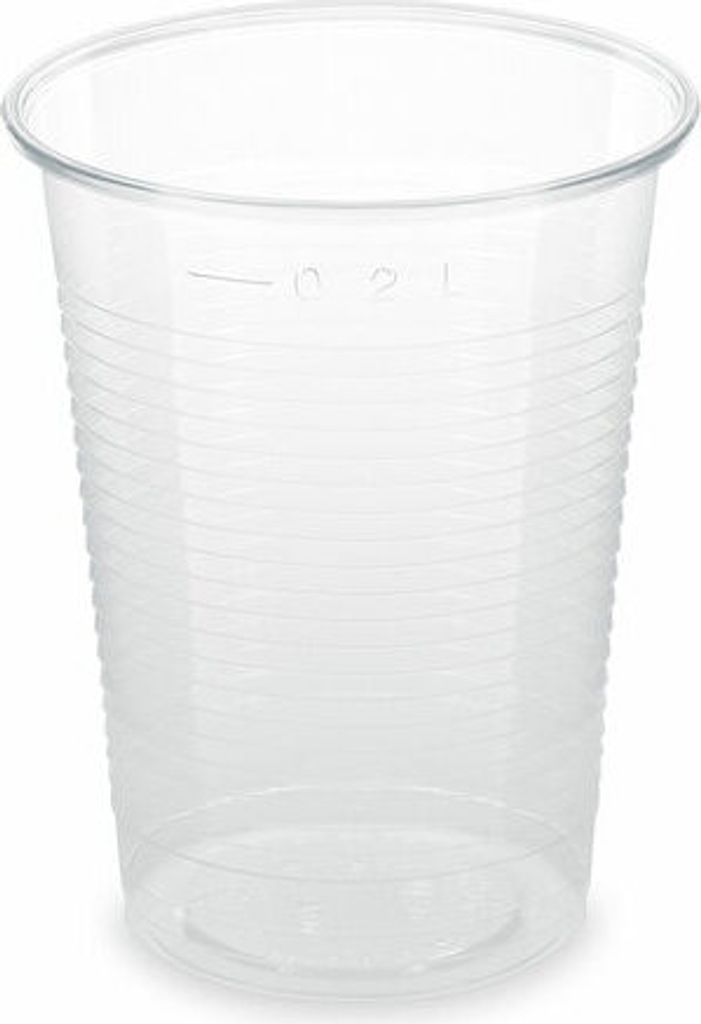 100x Trinkbecher klar 200 ml 0,2 l aus Biokunststoff PLA ø 70mm