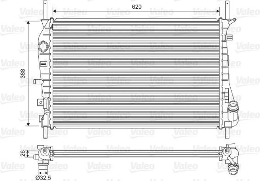 Radiateur Aluminium Valeo 735048 Haute Dissipation pour Mondeo III