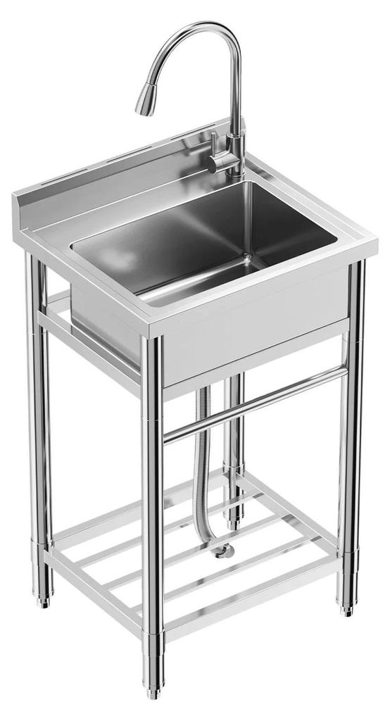 Freistehendes Waschbecken, Einzelbecken, verstellbare Füße, Produktbild 