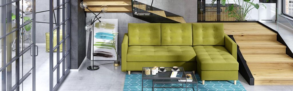 FurMeb24 - Ecksofa DIVO L - Skandinavisch , Sofa mit 2 Bettk€sten und Schlaffunktion - KRONOS 17