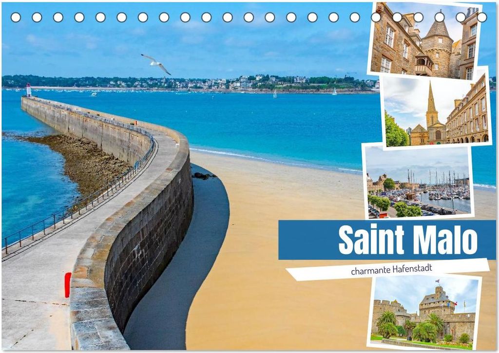 Saint Malo - charmante Hafenstadt (Tischkalender 2027 DIN A5 quer), CALVENDO Monatskalender