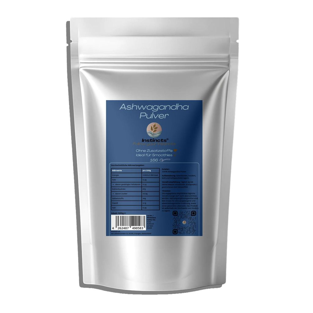 Instincts, Ashwagandha Pulver - 500g