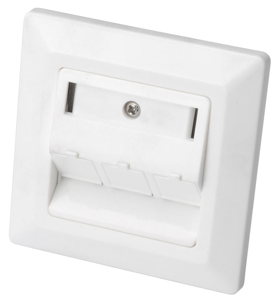 DIGITUS Rahmen + Platte 80x80mm für 3 Keystone Module weiss