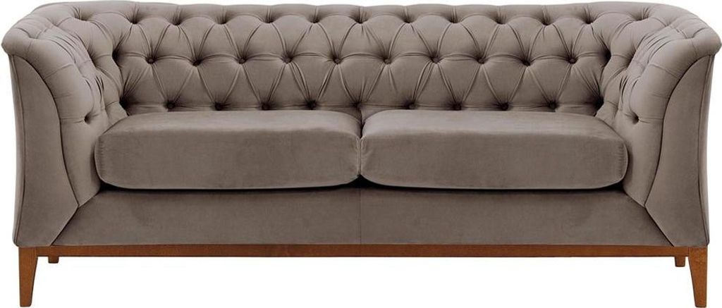 Zweisitzer-Sofa Chesterfield Modern Wood aus medizinischem Schaumstoff-Velluto 17-aveo