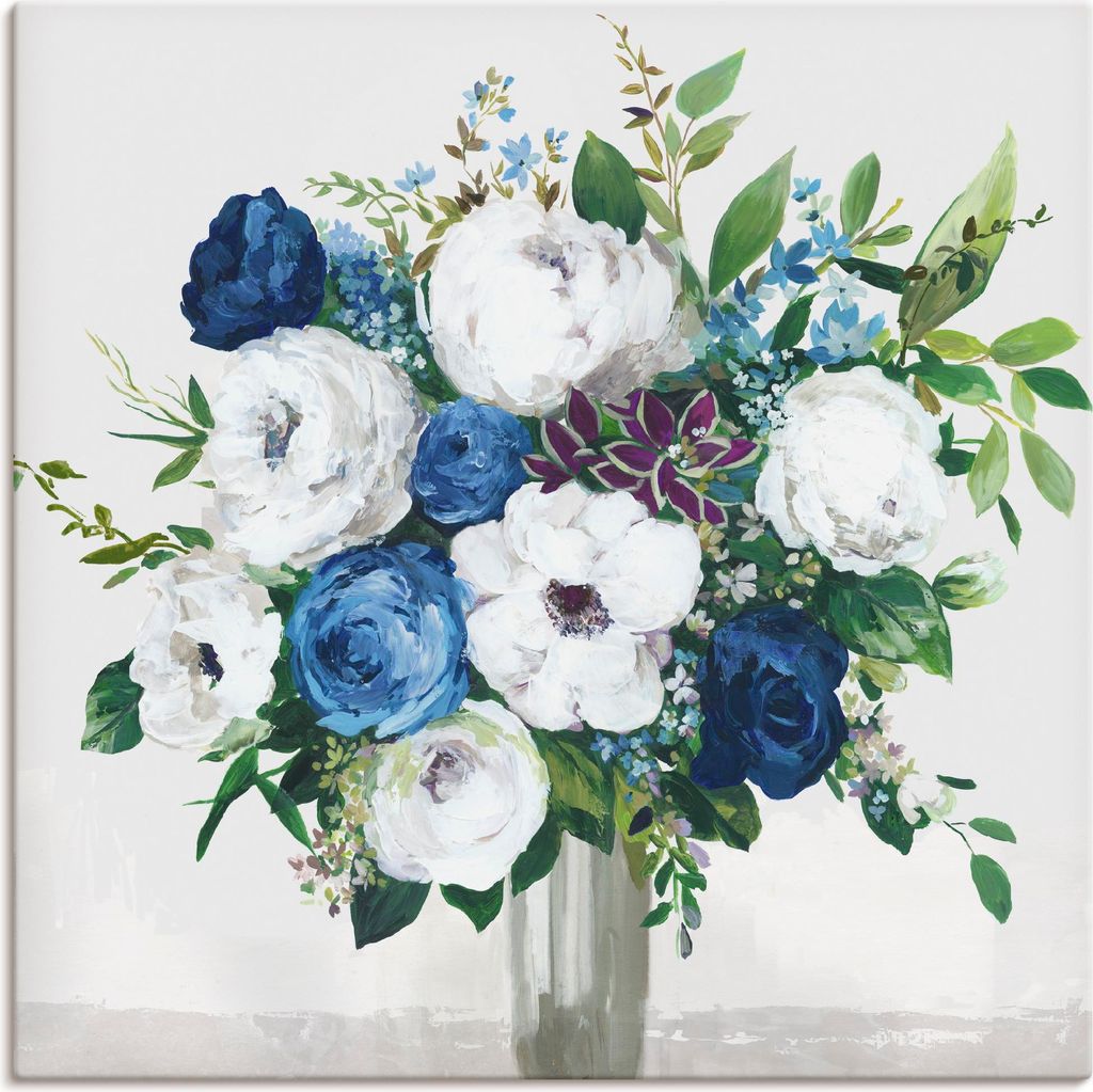 ARTland Leinwandbild Weiß-Blaue Symphonie Größe: 30x30 cm Produktbild 