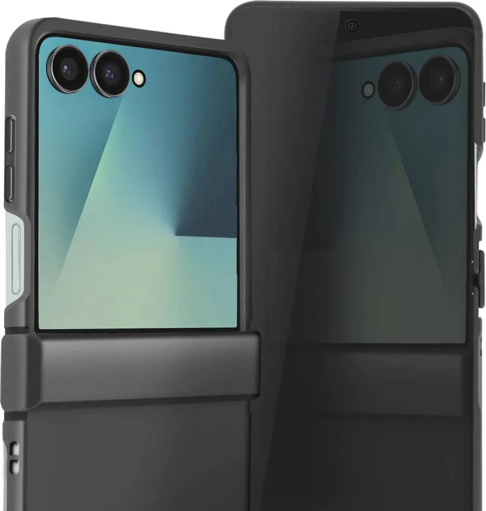Avizar, custodia Galaxy Z Flip7 soft-touch con cerniera rinforzata, nera - 4