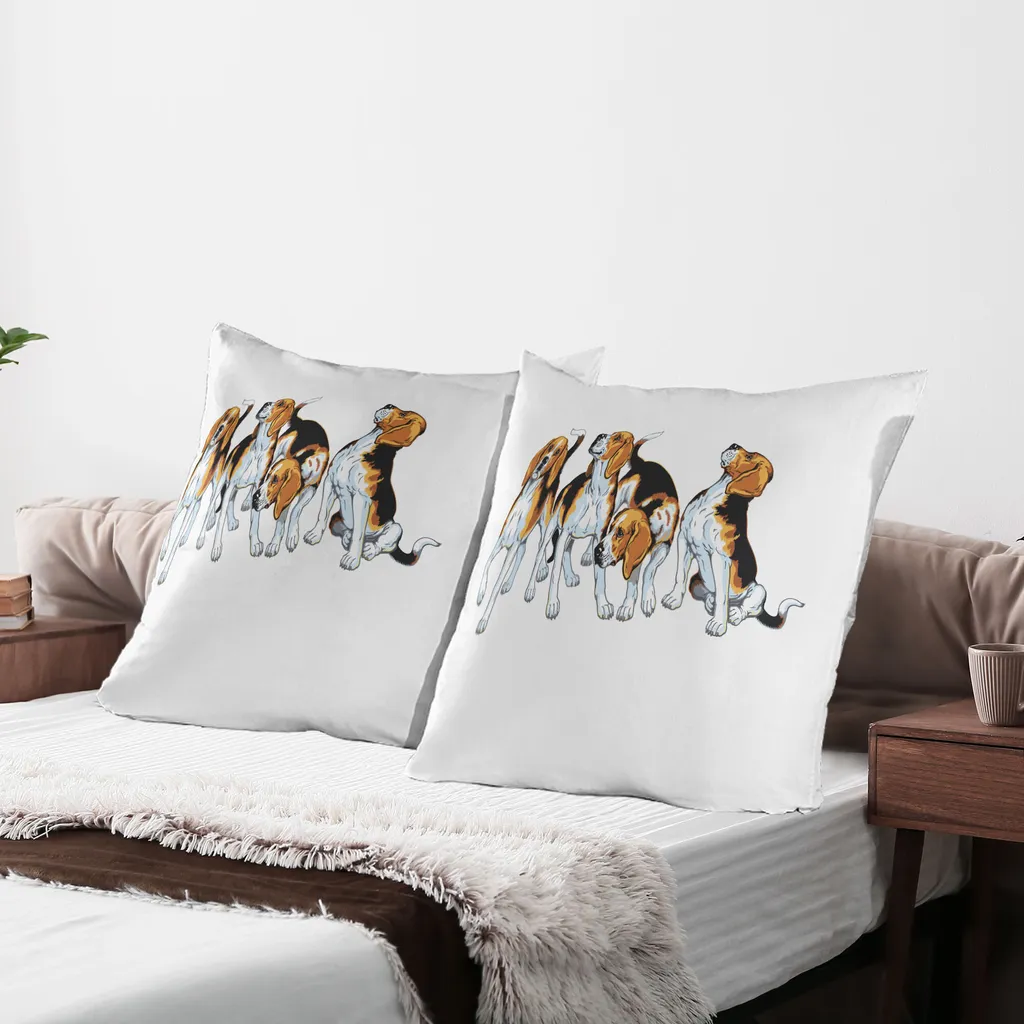 Cuscini Beagle 80x80 ABAKUHAUS - Idea Regalo Amanti Cani Set 2 Pezzi - 3