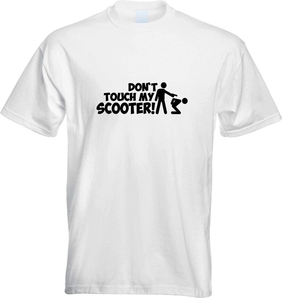 Kiwistar - T-Shirt - Weiss - Dont Touch Scooter Design 1 Motiv Bedruckt Funshirt Design Print - mit Motiv Bedruckt - Funshirt Design - Sport - Frei...
