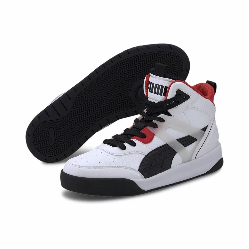 Puma Backcourt Mid White Black High Risk Red Silver Größe Produktbild 