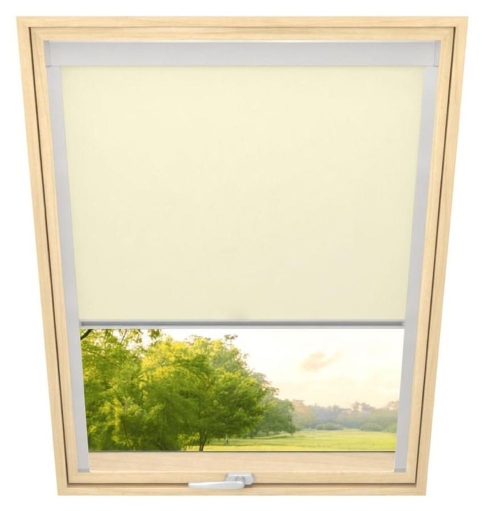 Time4blinds - Dachfenster Rollo - 973mm(B), 1160mm(L) - Verdunkelungsrollo - Creme