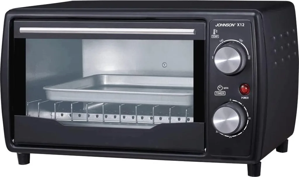 Four électrique Johnson X12 Noir de 12 Litres 1000W : Cuisson Rapide