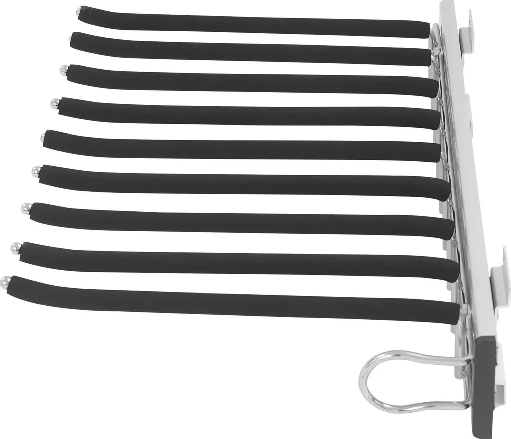 Portapantaloni - Modello estraibile montato lateralmente - 9 aste - Estrazione a destra - 46 x 32,5 cm - Nero