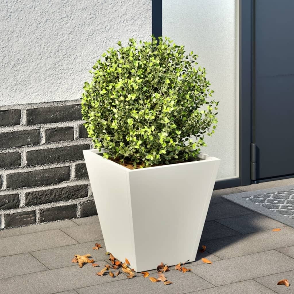 "SALE 2026"Pflanztopf/Blumenkübel Moderne - Pflanzkübel - Blumentopf Weiß 30x30x30 Stahl NEU988587 - Beete
