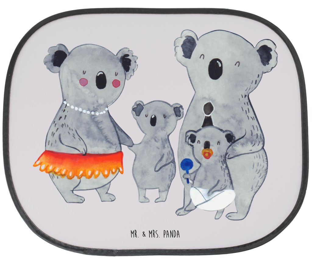 Mr. & Mrs. Panda kfz hitzeschutz Koala Familie - Grau Pastell - Geschenk, Sonnenschutz Autoscheibe, Mama, Seitlicher, Muttertag, Papa, Koalas, Für...